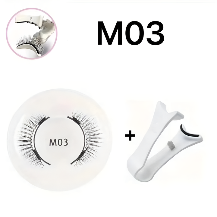 Complete kit: Reusable synthetic magnetic eyelashes & applicator. Perfect beauty tool for a natural lash look.