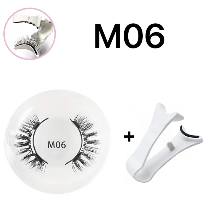 Glamorous reusable magnetic false lashes. Apply easily with the included applicator for stunning, no-glue beauty.