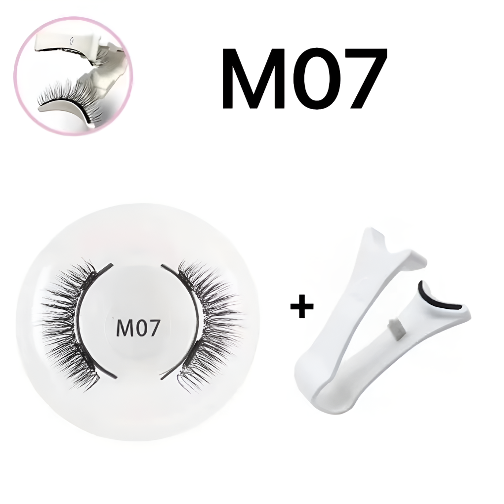 Set of reusable magnetic lashes & applicator. Synthetic, no-glue eyelashes for quick, natural-looking enhancement.