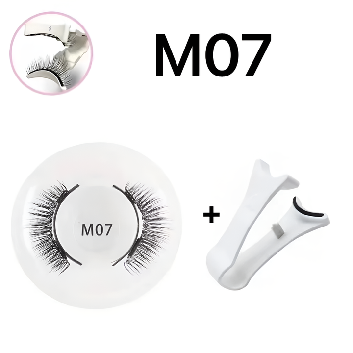 Set of reusable magnetic lashes & applicator. Synthetic, no-glue eyelashes for quick, natural-looking enhancement.