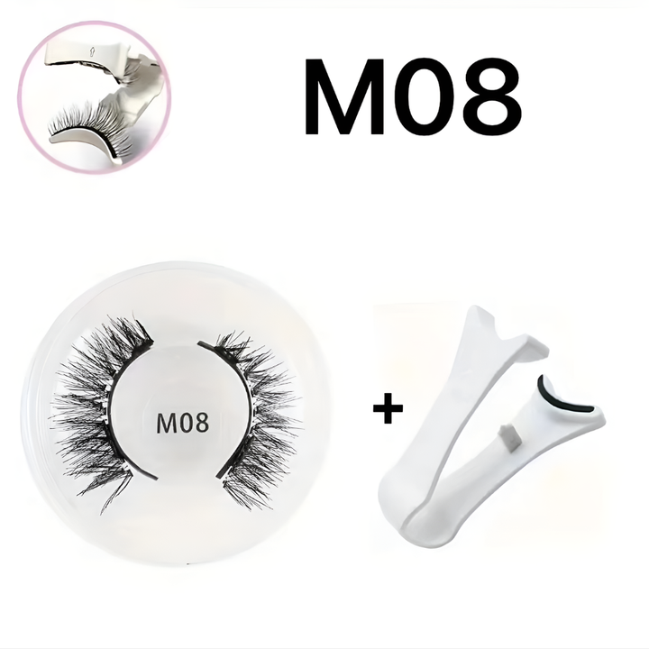 Achieve a natural or glamorous look with reusable magnetic eyelashes. Easy, no-glue application using the tool.