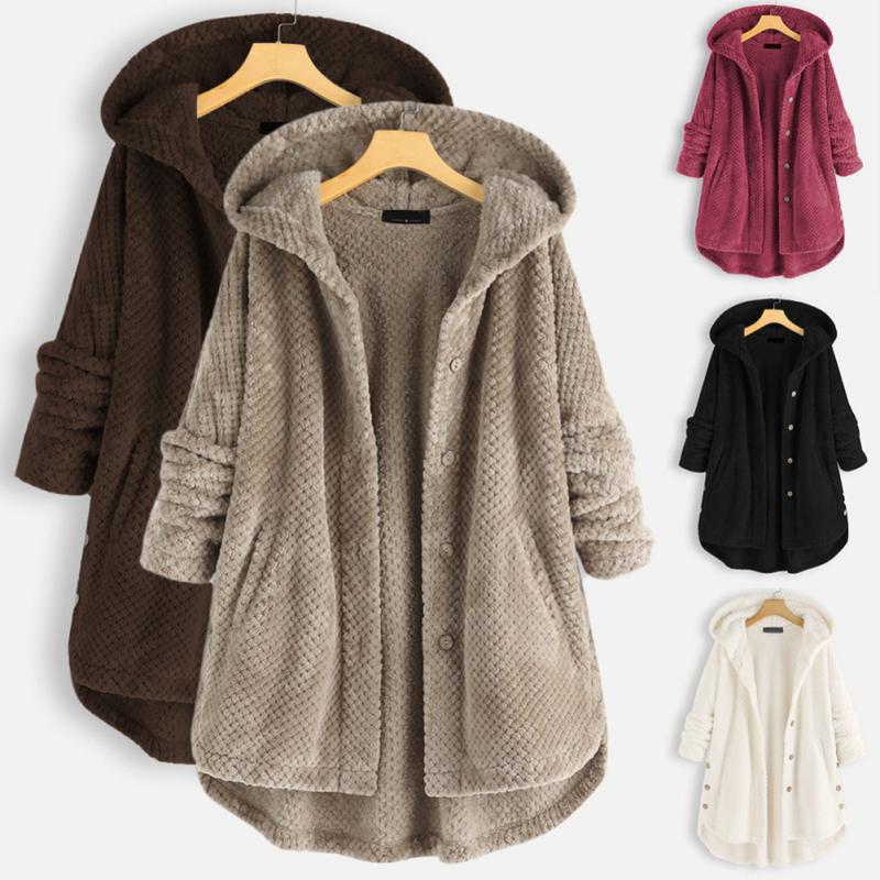 Cozy women's hooded jacket, reversible FleeceLux design, perfect for stylish autumn everyday wear.