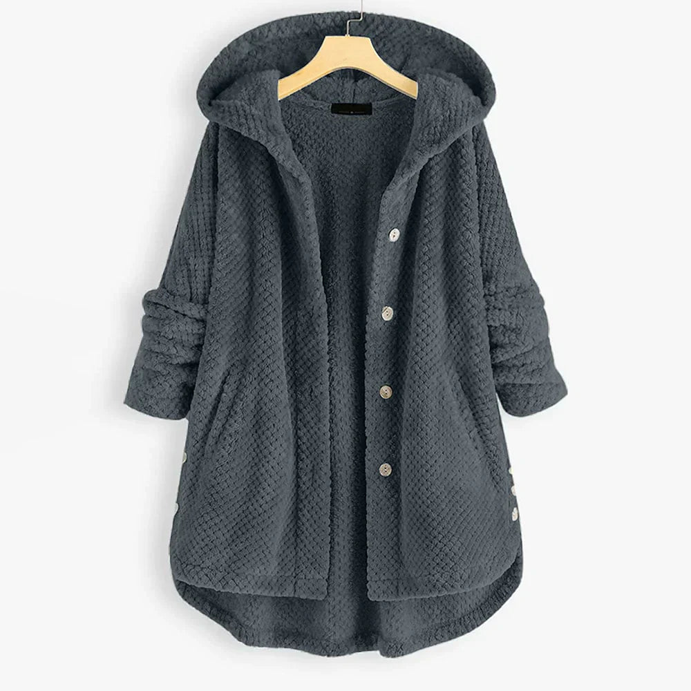 Everyday women's reversible hooded jacket, a warm FleeceLux layer for autumn, winter & spring.