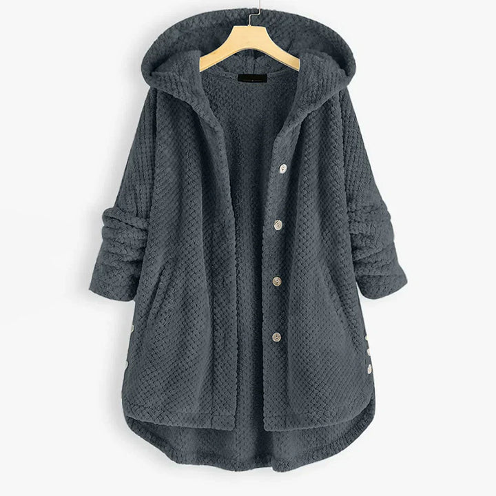 Everyday women's reversible hooded jacket, a warm FleeceLux layer for autumn, winter & spring.