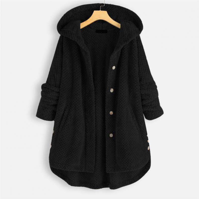 Women's FleeceLux reversible hooded jacket, offering cozy warmth and two stylish looks in one.