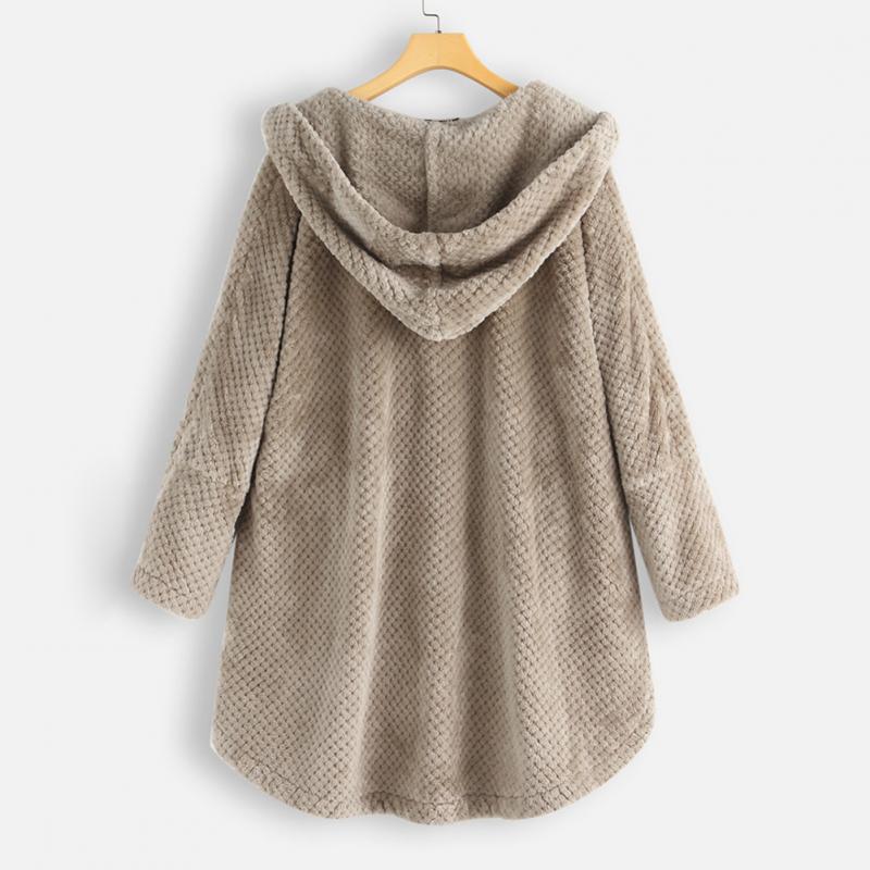 Comfort fit women's reversible hooded jacket, a cozy FleeceLux layer for versatile autumn & winter fashion.