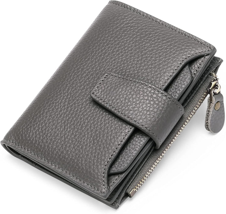 Thoughtful gift: women's RFID blocking leather compact wallet, secure, practical, & elegant.