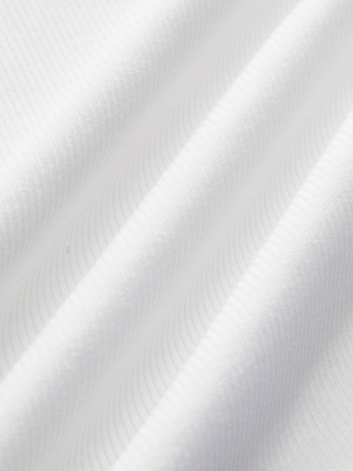 Soft ribbed women's fitted crop tank top, high neckline, perfect sleeveless summer wear.
