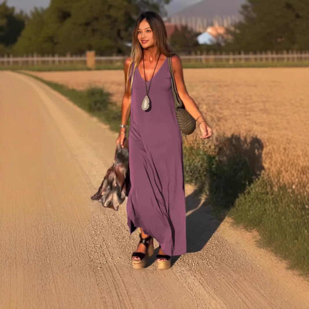 Flowy sleeveless maxi dress for women, designed for ultimate comfort and chic summer fashion.