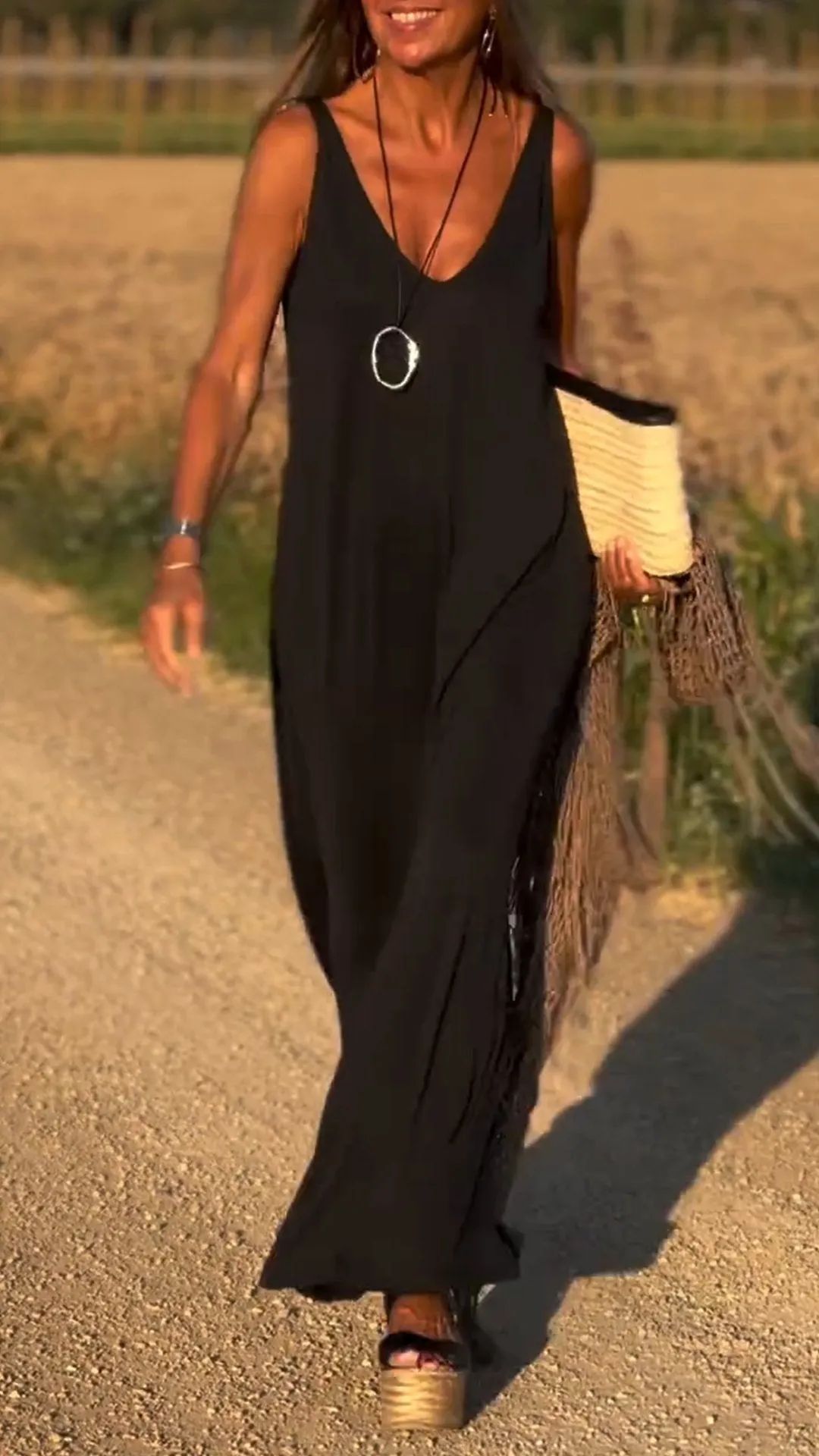 Light and breezy women's sleeveless maxi dress, perfect for warm weather and effortless style.