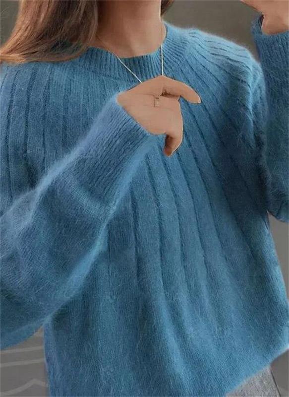 Women's Sofie soft cashmere knit sweater, elegant and cozy for fall & winter comfort. Long sleeve jumper.