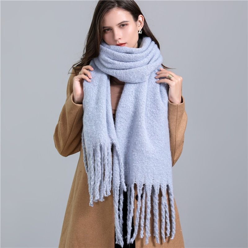 Cozy women's plaid cashmere scarf, a must-have for winter warmth & style.
