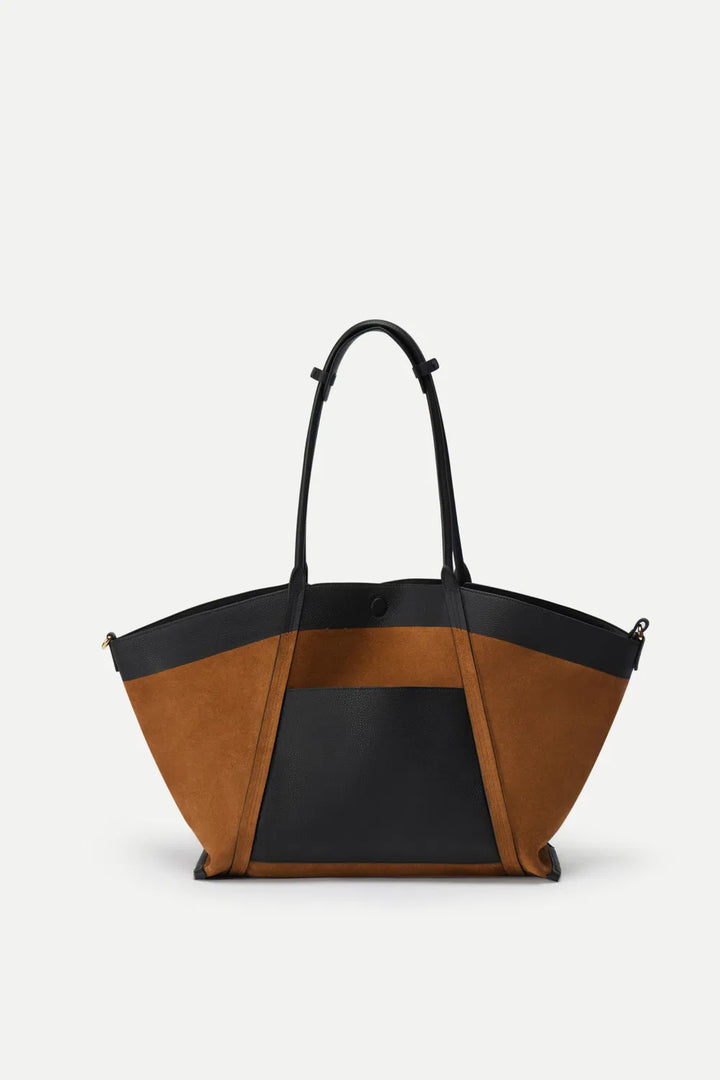 Black women's everyday carry tote bag, large capacity shoulder bag.