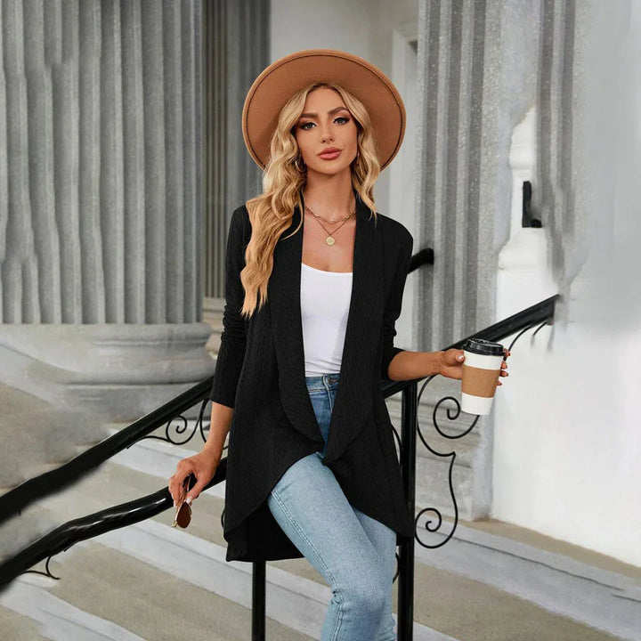 Women's stylish autumn cardigan, soft and comfortable for elegant fall fashion.