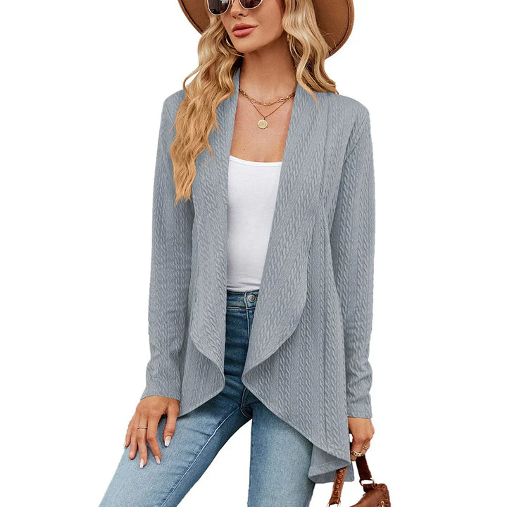 Elegant women's open-front cardigan, comfortable and versatile for autumn.