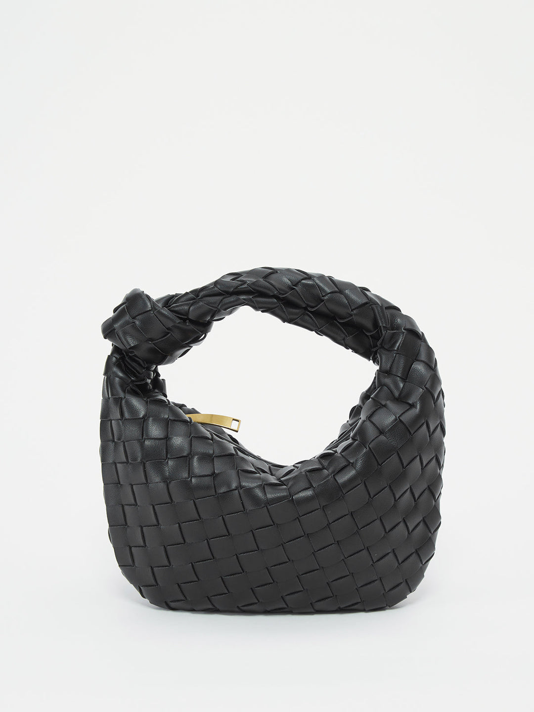 Women's stylish braided knot handle shoulder bag. Versatile fashion accessory.