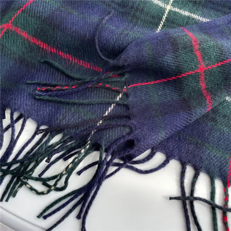 Delightful Angela knitted cashmere scarf with a stylish checkered pattern, a perfect gift for her.