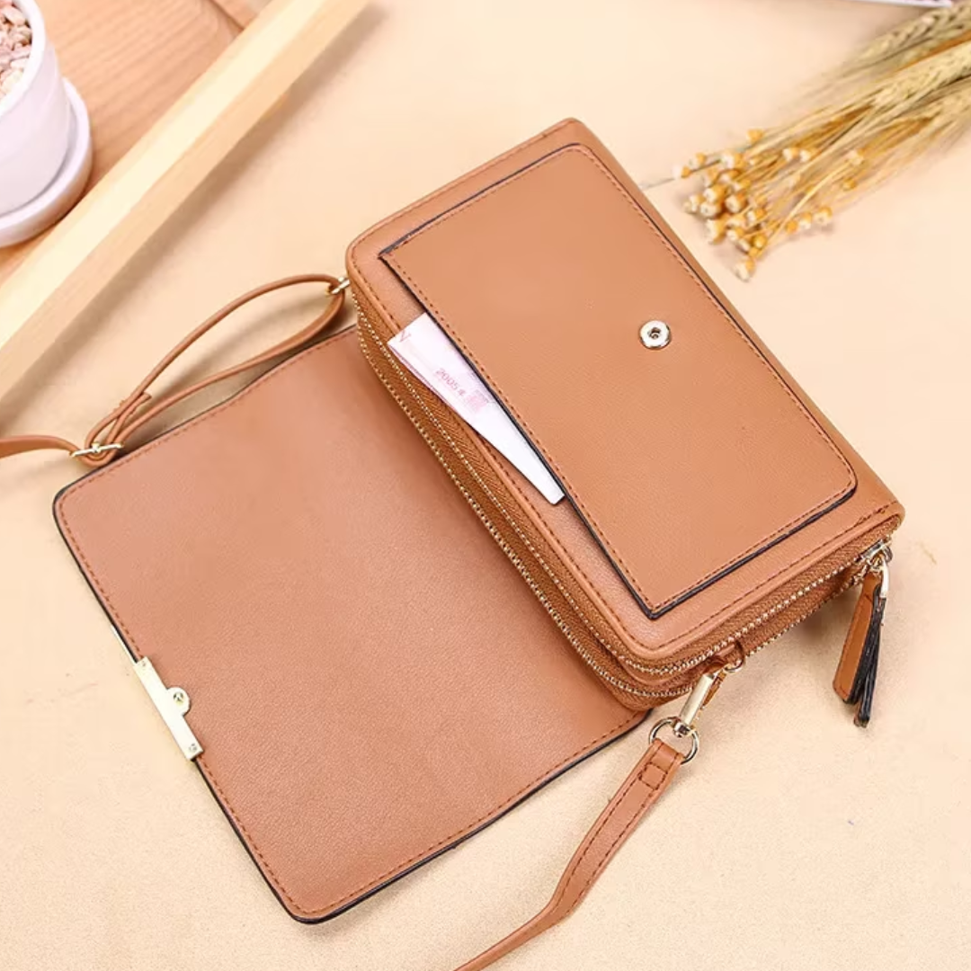 Everyday faux leather women's bag, a stylish shoulder bag & wallet for convenience.