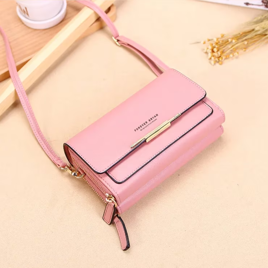 Chic faux leather shoulder bag for women, a multi-functional accessory with a wallet.