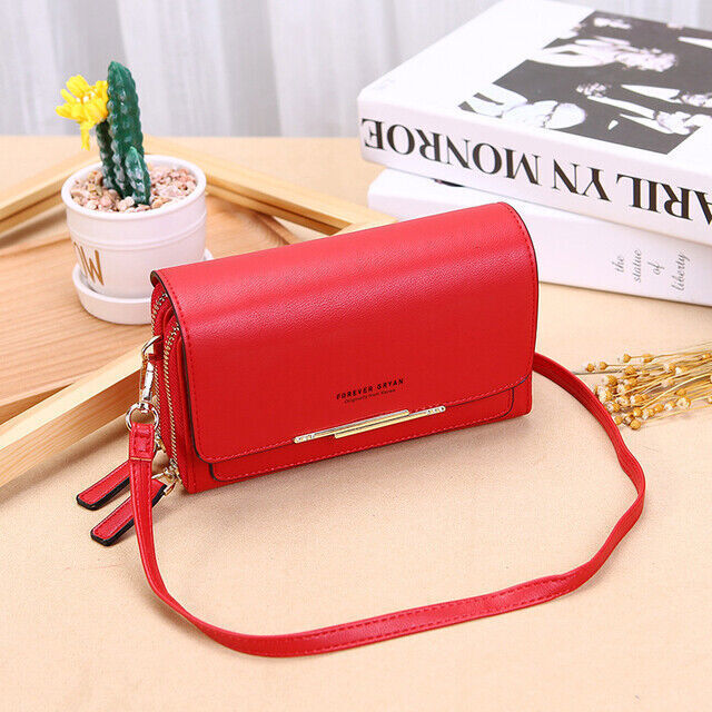 Durable faux leather shoulder bag & compact wallet, great for everyday use by women.