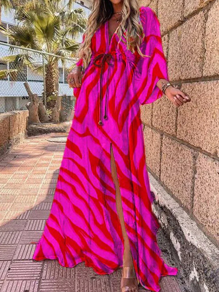 Lightweight women's printed sundress, offering effortless summer style & comfort for beachwear & resort outings.