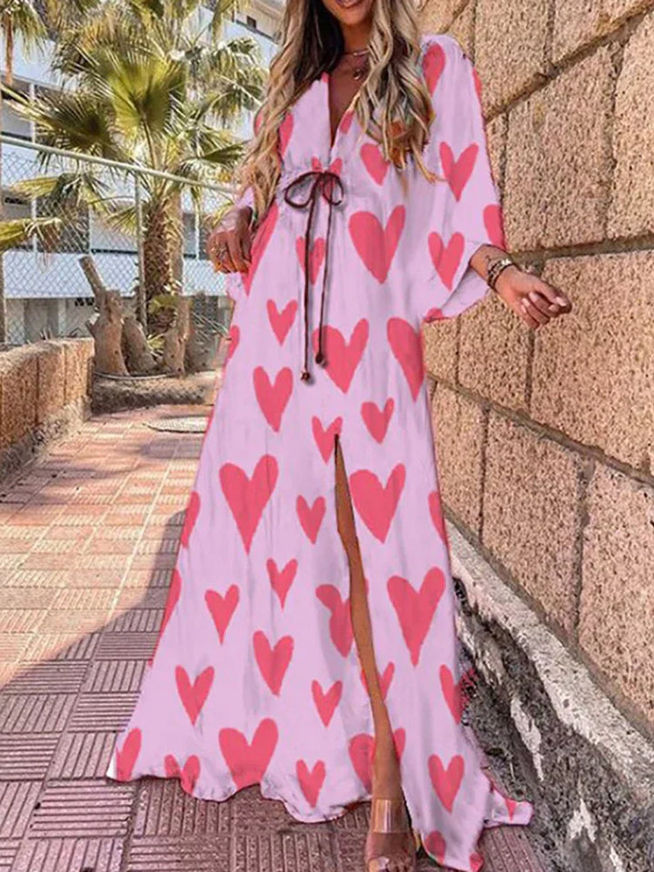 Stylish women's printed sundress, designed as a lightweight beach dress for effortless summer and vacation wear.