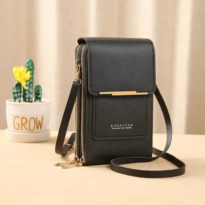 Women's touch screen shoulder bag, compact & stylish crossbody purse for phone, cards, and daily essentials.