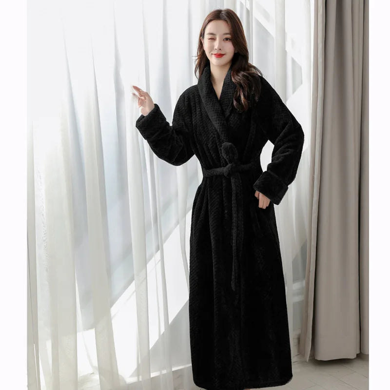 Soft and cozy Evi plush bathrobe for women. Ideal comfortable sleepwear & stylish home comfort wrap.