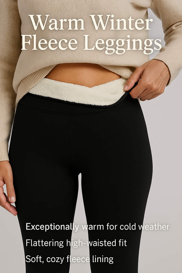Stylish women's high-waist winter leggings, offering a stretchy, comfort fit and ultra-warm protection.