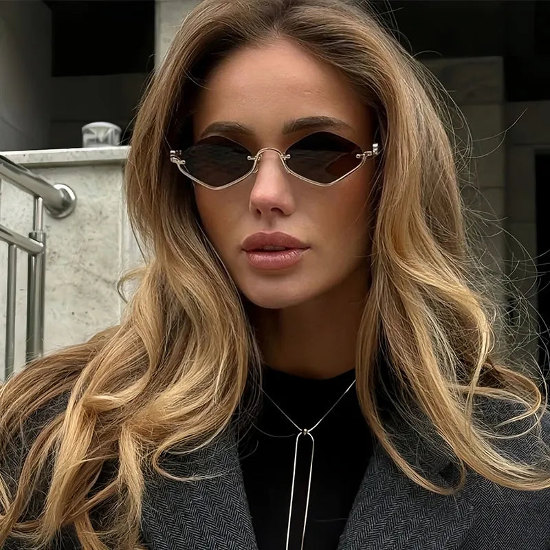 Women's UV400 cat-eye sunglasses with trendy color-tinted lenses for stylish eye protection.