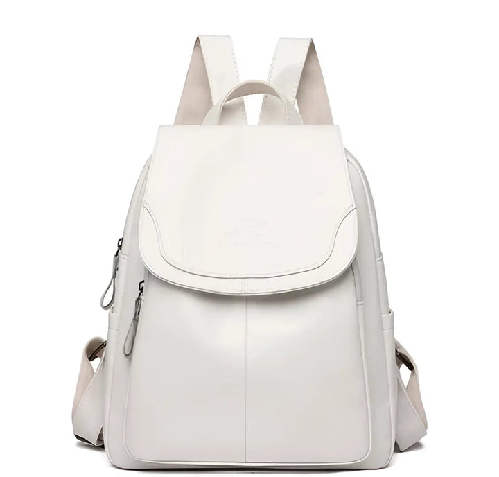 Premium women's vintage leather shoulder backpack, anti-theft, perfect for daily use & travel.