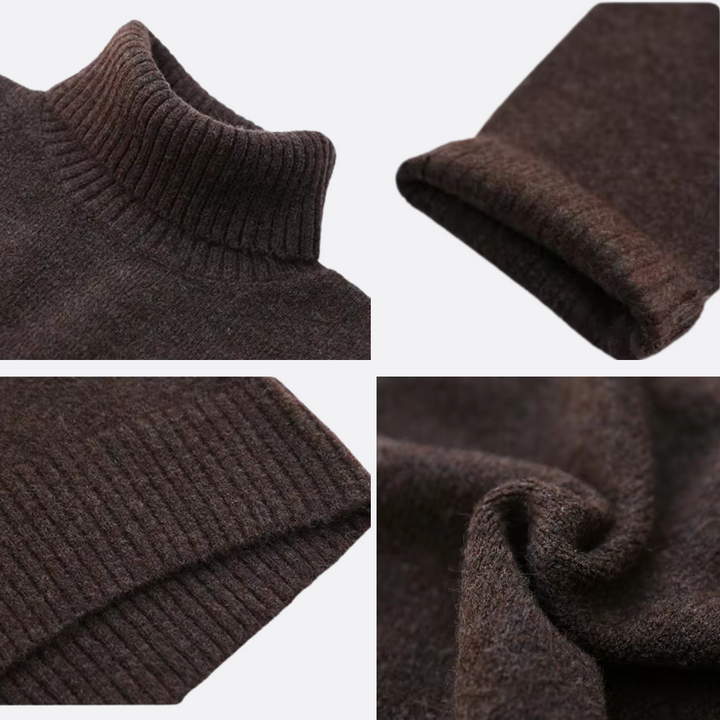Chic women's oversized turtleneck sweater, long sleeve and warm knit for comfortable fall and winter fashion.