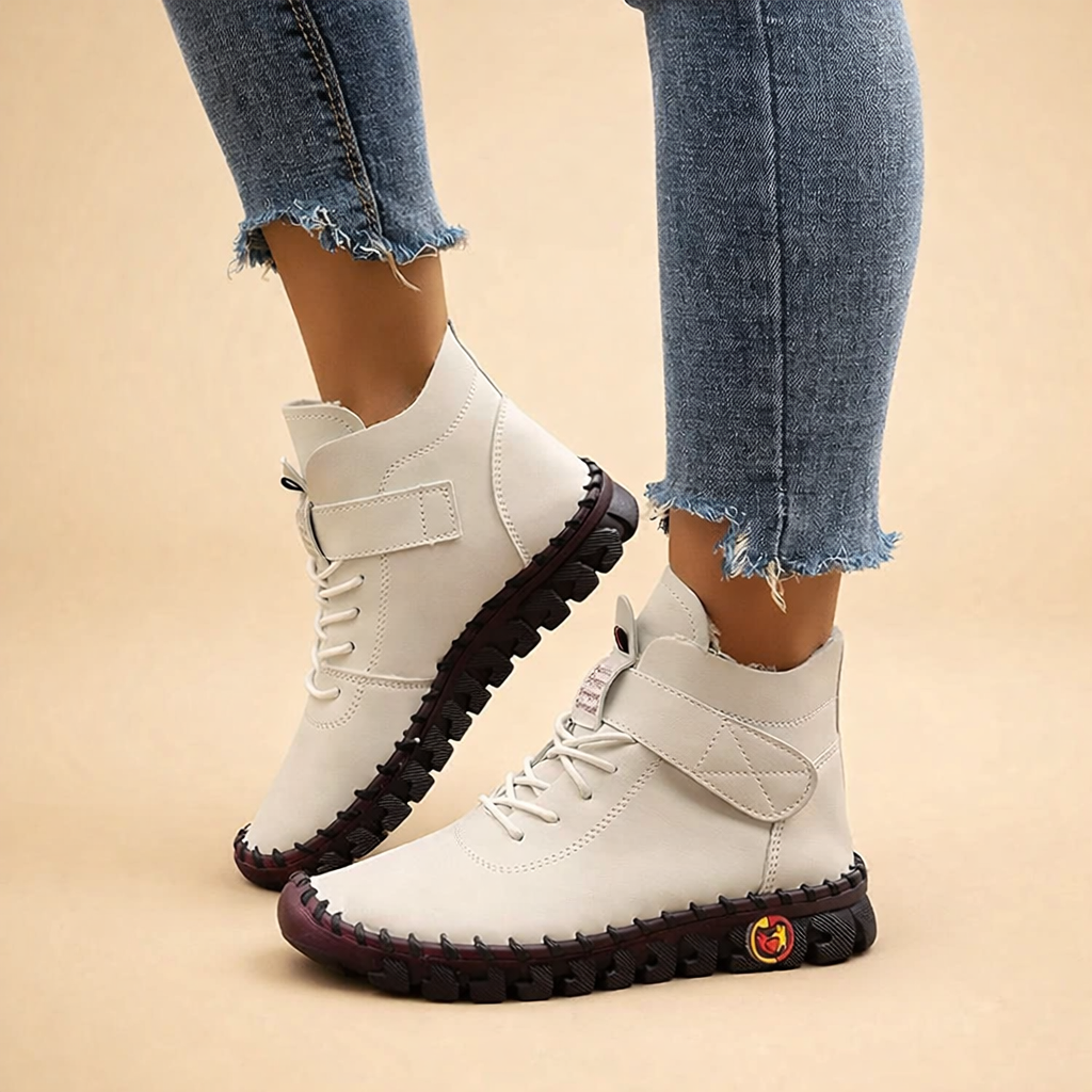 Women's warm thermal lined winter boots, offering cozy comfort & anti-slip stability for cold weather.