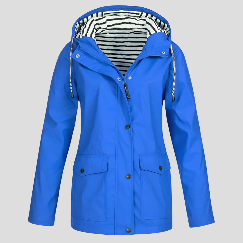 Versatile women's spring/fall jacket. Wind & water-resistant hooded activewear for everyday & outdoor use.