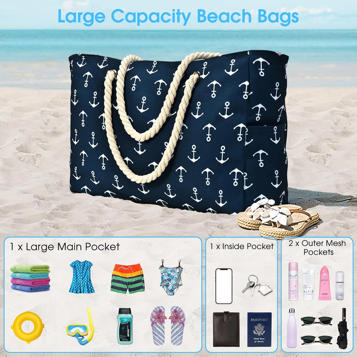 Functional waterproof large tote for women, zipped compartments for organized storage.