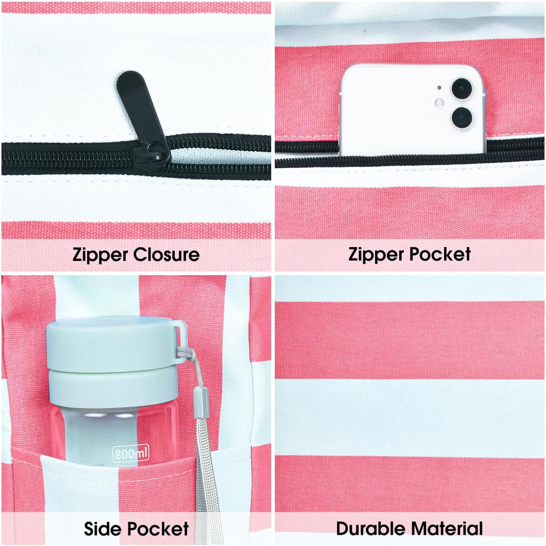 Practical women's waterproof utility tote, large & durable with zipped organization.