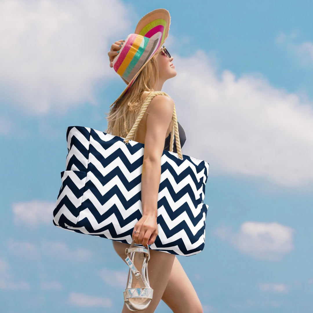 Daily commuter waterproof large tote for women, ample zipped space for necessities.