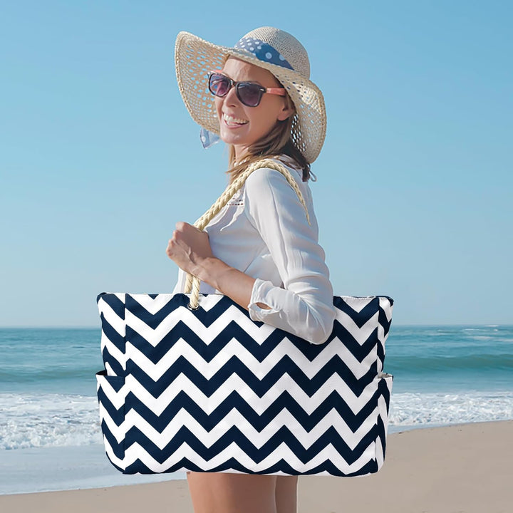 Women's multi-purpose waterproof tote, large, with zipped organization for all activities.