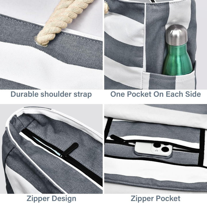 Women's durable waterproof large travel bag, secure zipped sections for passports.