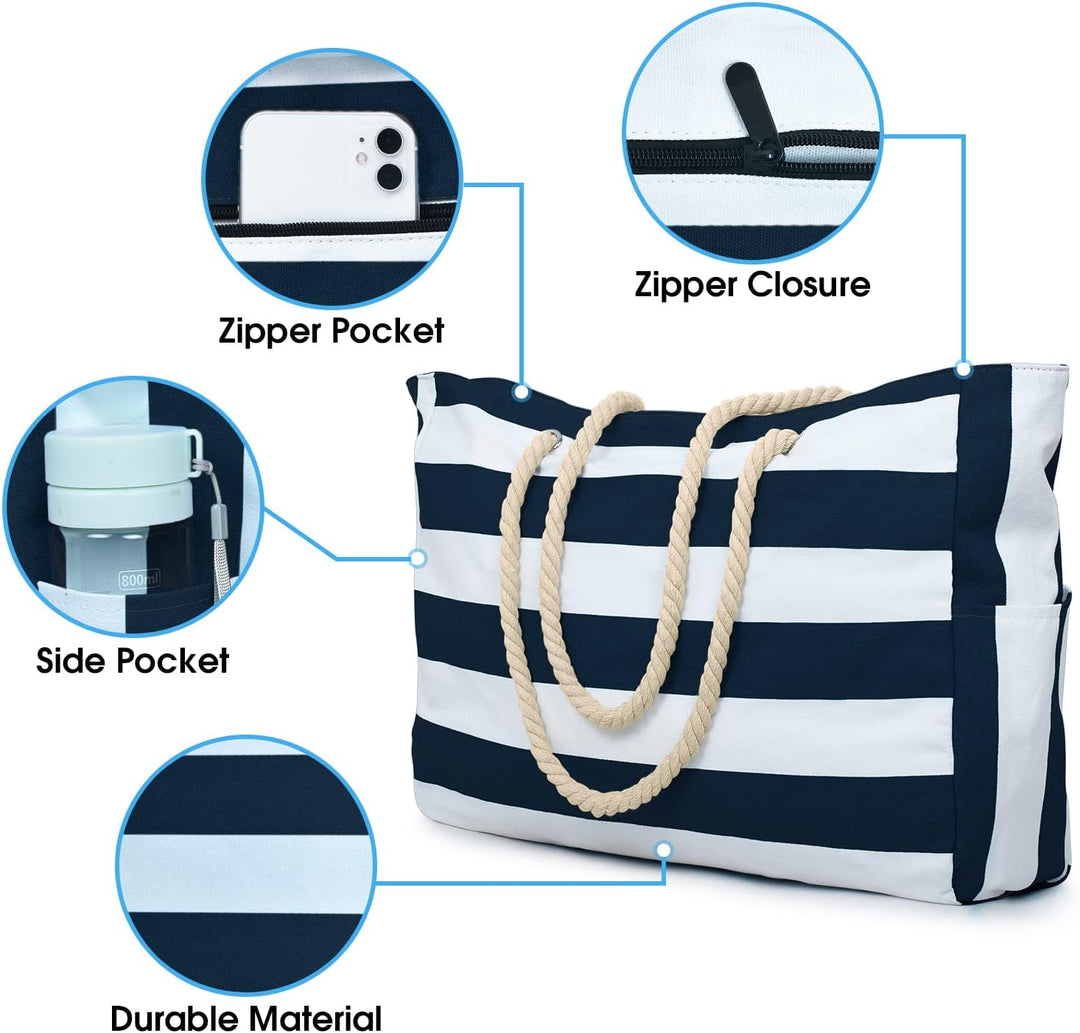Women's powerful waterproof large tote, ready for anything with secure zipped sections.