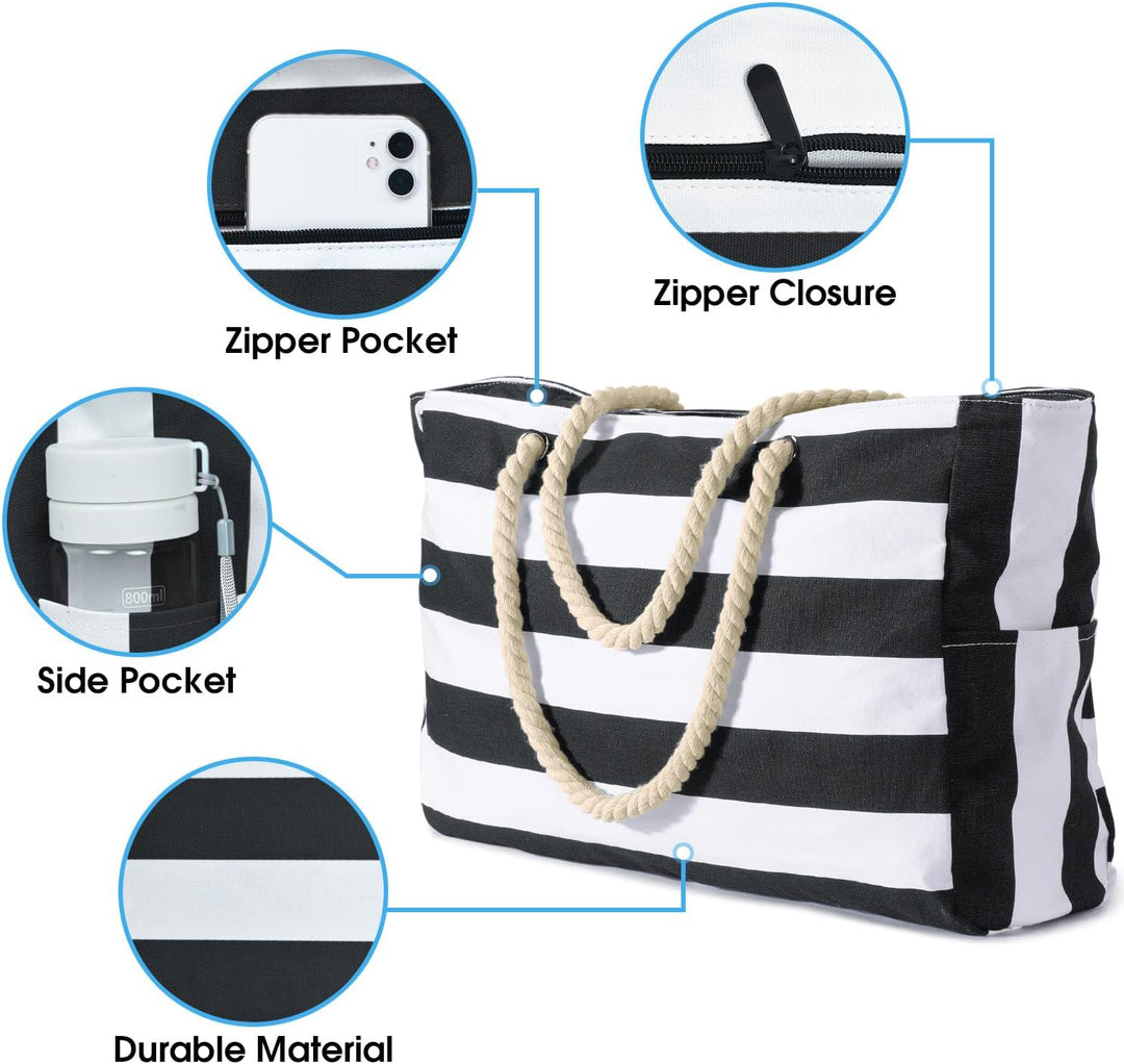 Essential women's waterproof shoulder tote, roomy and practical with zipped pockets.