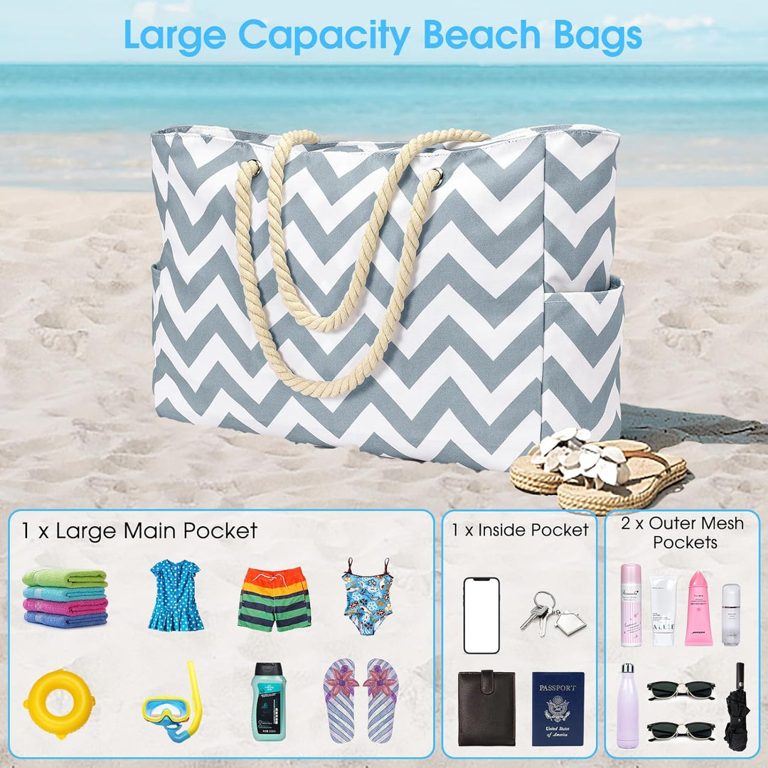 Women's chic waterproof large tote, featuring generous zipped storage.