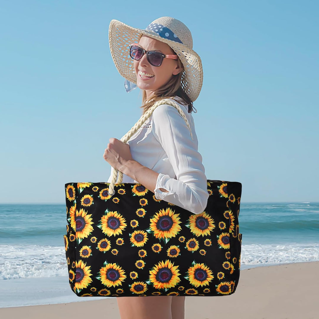 Women's fashionable waterproof large utility tote, perfect for outings, zipped.