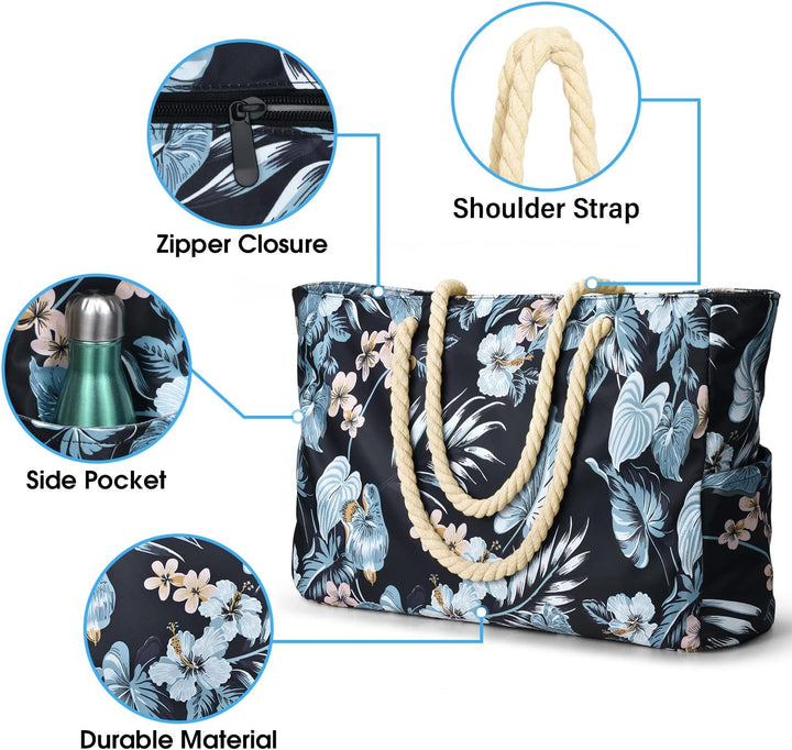 Women's dependable waterproof large tote, always ready, with easy zipped access.