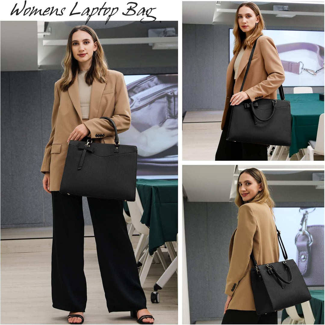 Travel-friendly women's waterproof laptop shoulder bag, multi-pocket for organized packing.