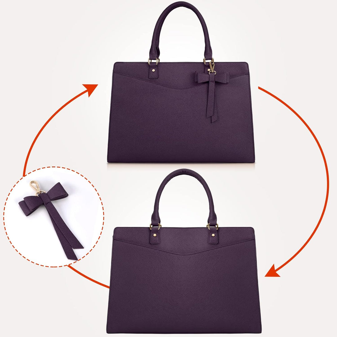 Lightweight waterproof laptop tote bag for women, multi-pocket, comfortable to carry.