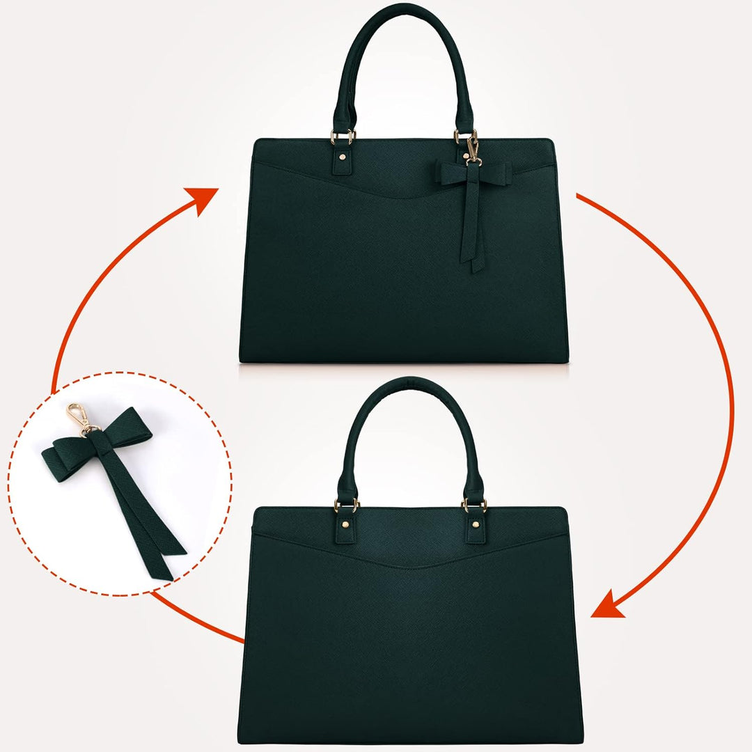 Elegant waterproof laptop tote bag for women, spacious multi-pocket for daily essentials.