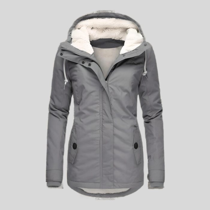 Women's fashion rain jacket, insulated & waterproof, keeping you warm and dry in any weather.