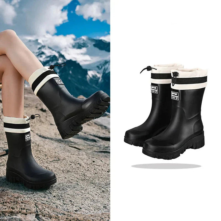 Chic women's rain boots, waterproof and durable, ideal for city and country.