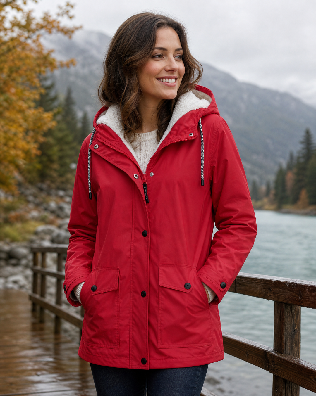 Women's waterproof, windproof & insulated hooded jacket for winter warmth & outdoor adventures.